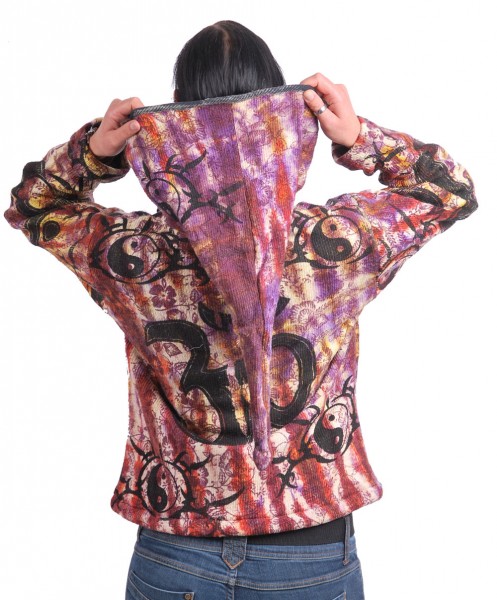 Goa Strickjacke Om Jacke Zipfelkapuze Hippie Psy Ying Y